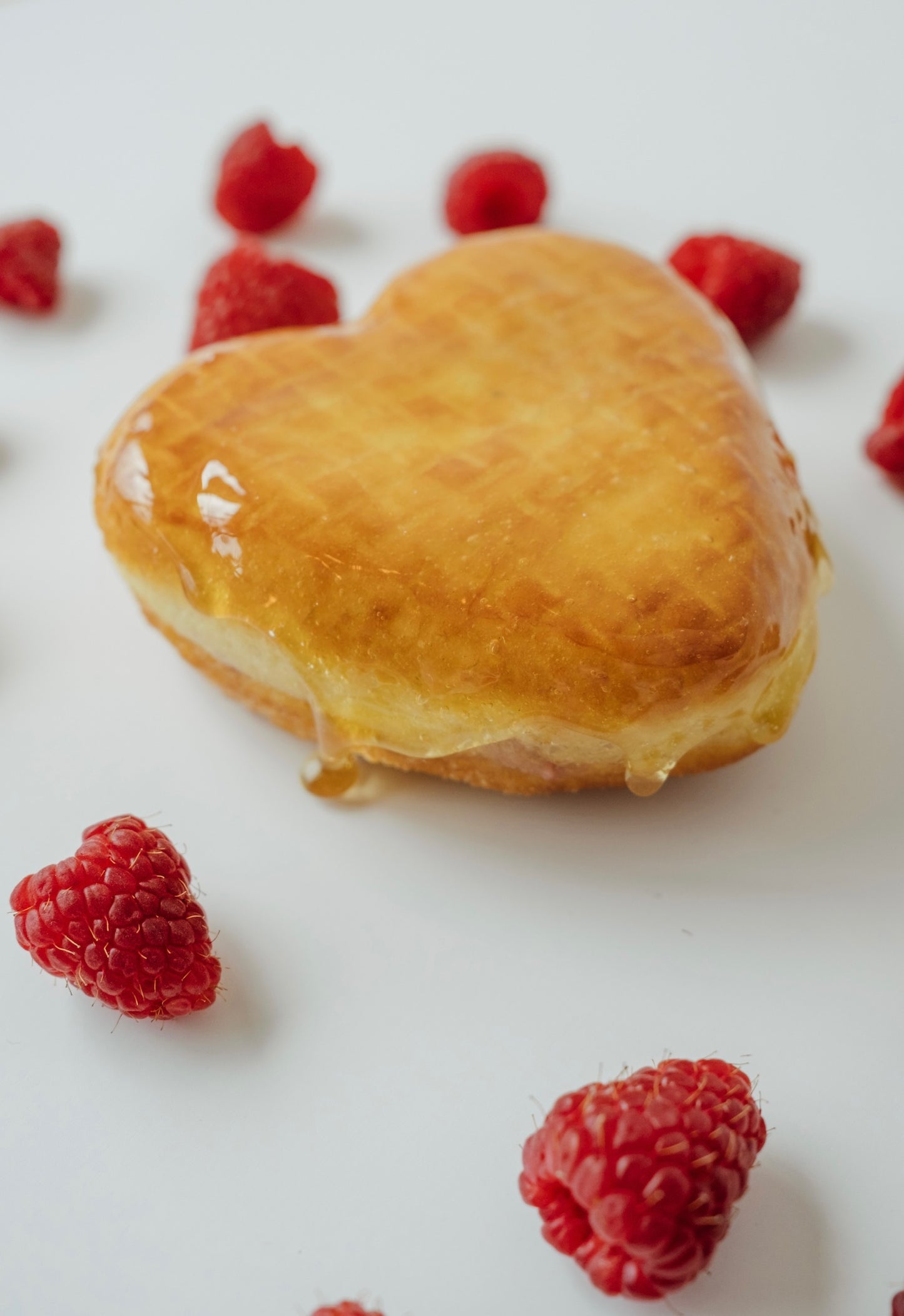 Valentines Raspberry Rose Creme Brulee Heart